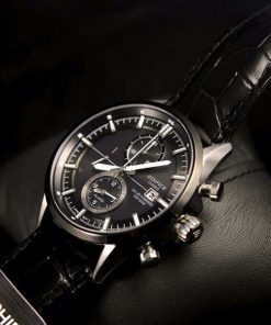 CASIO-EFB-503SBL-1A- BLACK-CRONO-CUERO