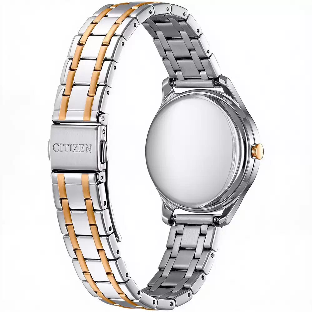 Reloj mujer Citizen Eco-Drive EM0506-77A bicolor con esfera clara texturada en Unitime Argentina