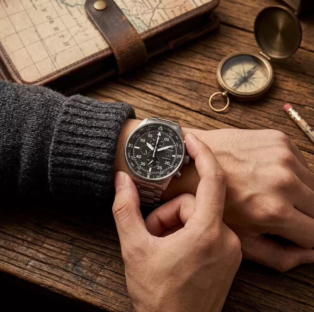 Reloj hombre CITIZEN Eco Drive Pilot CA0690-88E en el Showroom de Unitime Argentina