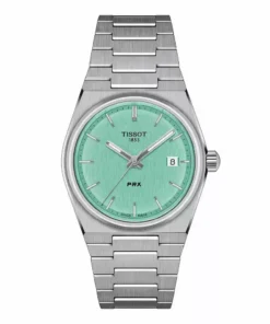 Tissot PRX 35 mm de acero con esfera verde menta en UNITIME Argentina Showroom.