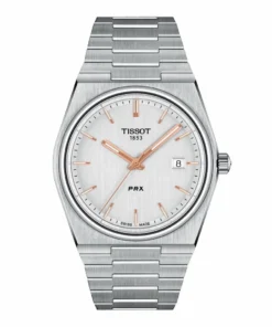 Reloj Tissot PRX 40 mm T137.410.11.031.00 de acero con esfera plateada e índices oro rosa