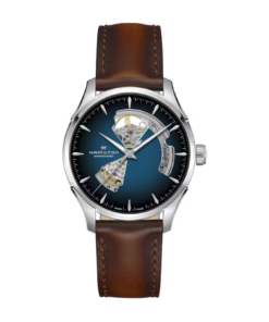 Reloj Hamilton Jazzmaster Open Heart H32675540 de 40 mm con esfera azul y correa de cuero marrón