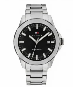 Tommy Hilfiger Lars 1710692 automático 42 mm con esfera negra y malla de acero
