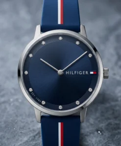 Reloj Tommy Hilfiger Pippa 1782736 para mujer de 35 mm con esfera azul y correa de silicona azul
