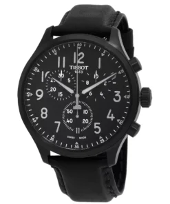 Reloj Tissot Chrono XL Vintage de 45 mm con esfera negra, números árabes y tres contadores.