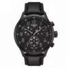 Reloj Tissot Chrono XL Vintage T116.617.36.052.00 con caja negra, esfera negra y correa de cuero
