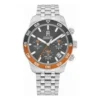 Reloj Tommy Hilfiger TH85 Chronograph 1792186 de 41 mm con esfera gris, bisel negro y naranja y malla de acero