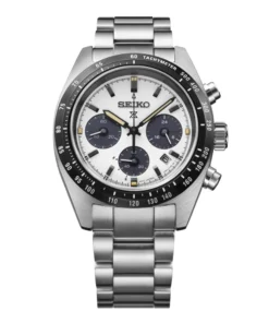 Reloj Seiko Prospex Speedtimer SSC961 cronógrafo solar, esfera blanca y bisel negro (vista 3)