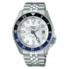 Reloj Seiko 5 Sports GMT SSK033, esfera blanca y bisel azul de 24 horas