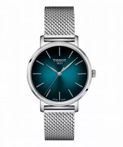 Tissot Everytime Lady 34 mm con esfera verde y malla de acero