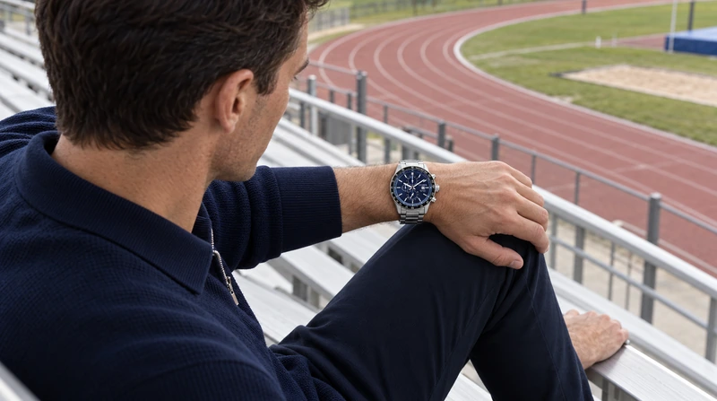 Escena generada con IA: persona usando el reloj Citizen AN3600-59L