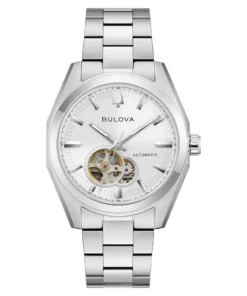 Reloj Hombre Bulova Surveyor Automático Open Heart 96A345 Blanco