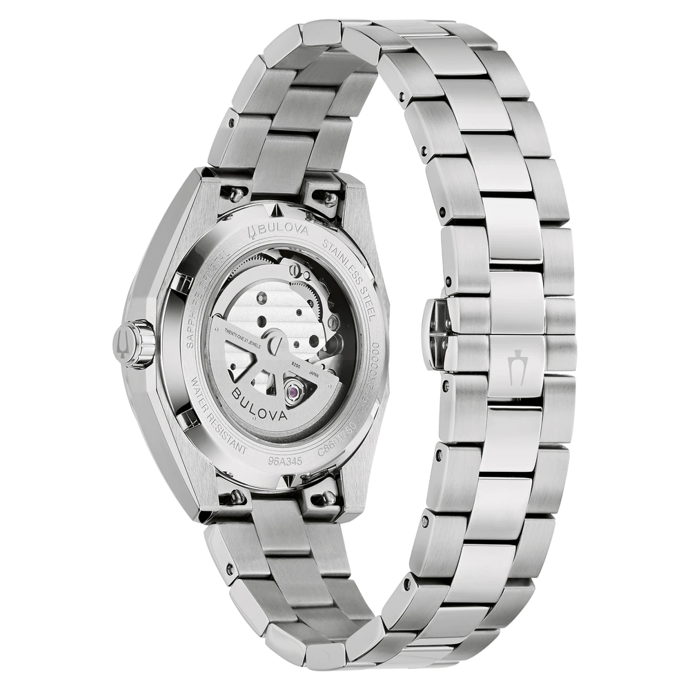 Reloj Hombre Bulova Surveyor Automático Open Heart 96A345 Blanco - Imagen 3