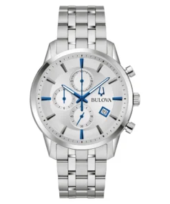 Reloj Hombre Bulova Sutton Chronograph 96B404 Plateado y Azul