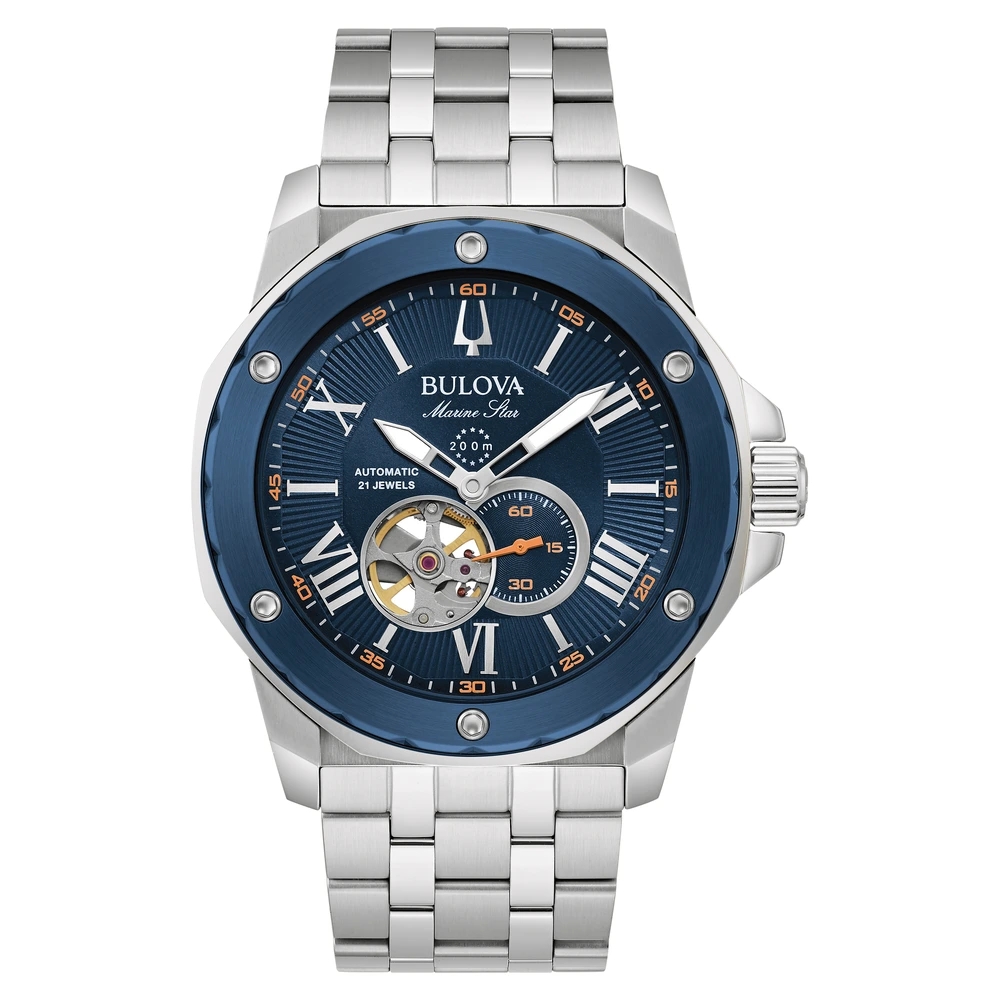 Reloj Hombre Bulova Marine Star Automático 98A302 Azul