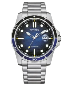 Citizen AW1810-85L Eco-Drive con esfera azul, vista frontal