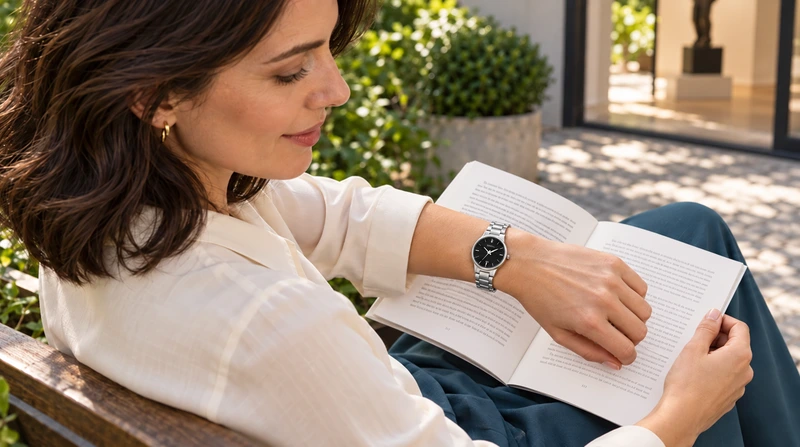 Escena generada con IA: persona usando el reloj Citizen EU6010-53E
